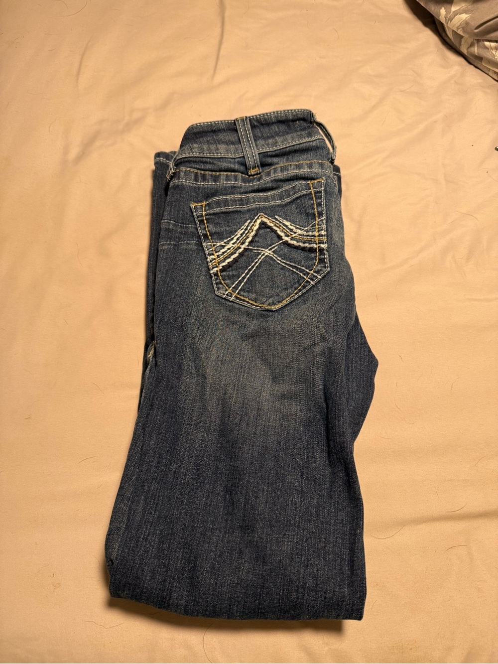 Ariat Dark Blue Bootcut Jeans with Embroidered Back Pockets